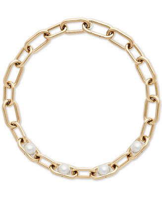 michael kors pearl and link necklace
